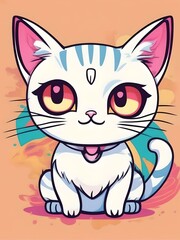 Fototapeta premium cat,cute,big,eye,smile