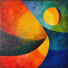 Abstract painting.Oil paint on canvas. Painting in the interior. A modern poster. Generative AI