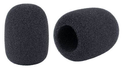 Foam windscreen or windshield for microphone not a deadcat. Windshield for Professional dynamic or condenser microphone or mic. Radio broadcasting or podcast equipment. Recording voice, music or song