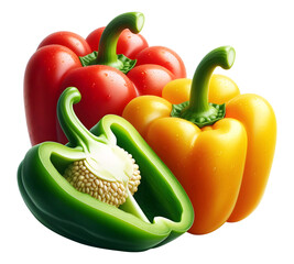Capsicum png colorful capsicum png bell pepper png sweet pepper png habanero png colorful bell pepper png colorful pepper png capsicum transparent background - obrazy, fototapety, plakaty