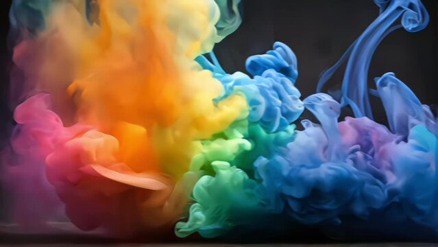 creative beautiful and colorful visual effect abstract rainbow gas smoke waves
