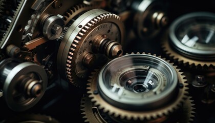 Close up view of a gear mechanism