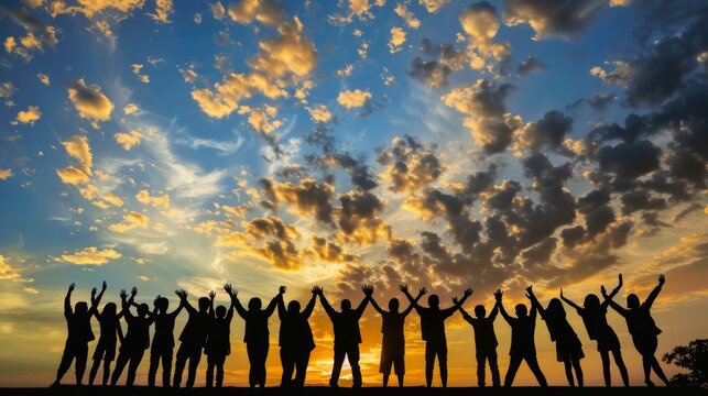 Supportive group of diverse people motivating each other with encouragement and empowerment