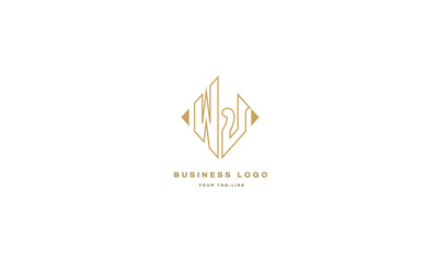 WJ, JW, W, J, Abstract Letters Logo monogram