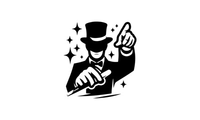 Magician mascot logo icon, vintage mascot sketch concept ,magician mascot logo icon 066
