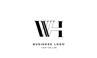 WH, HW, W, H, Abstract Letters Logo monogramn
