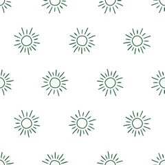 Seamless pattern with green suns