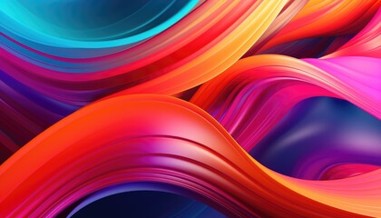 Naklejka premium Abstract vibrant colors wavy flow 3d rendered illustration background