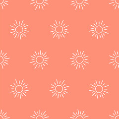 Pink seamless pattern with sun