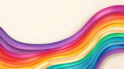 Vibrant rainbow striped border frame on creepy-simple background: lgbt pride month vector template - obrazy, fototapety, plakaty