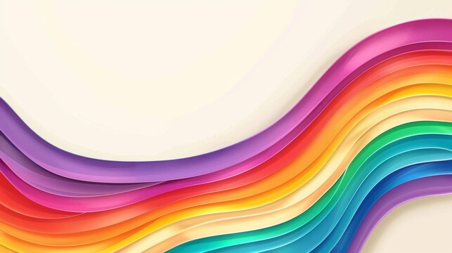 Vibrant rainbow striped border frame on creepy-simple background: lgbt pride month vector template
