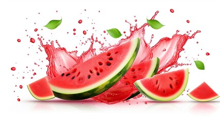 Watermelon juice. with splash of watermelon juice,transparent background