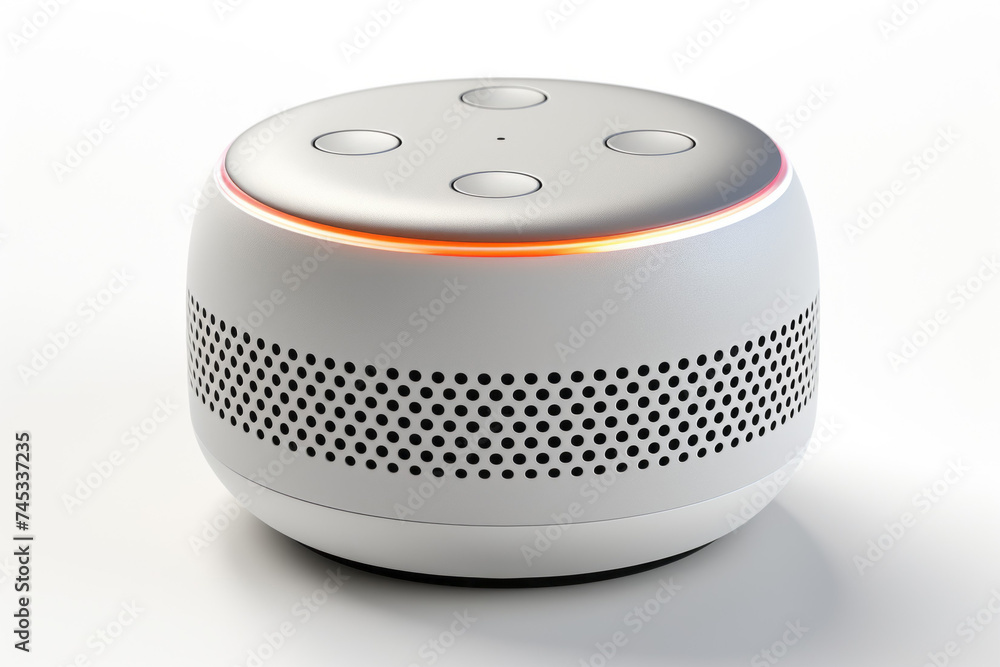 Aufkleber smart speaker. background with selective focus and copy space