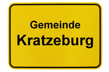 Illustration eines Ortsschildes der Gemeinde Kratzeburg in Mecklenburg-Vorpommern