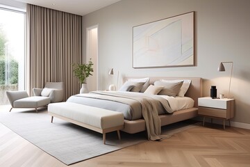 Modern Simplicity: Neutral Color Palette Bedroom Designs Embracing Clean Lines and Contemporary Aesthetic