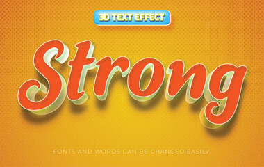 Strong 3d editable orange text effect