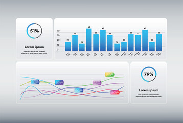 This infographic image features a modern and minimalistic design that illustrates an information process or sequence of events in a business. For presentations, websites or brochures.