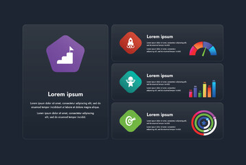 This infographic image features a modern and minimalistic design that illustrates an information process or sequence of events in a business. For presentations, websites or brochures.