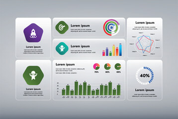 This infographic image features a modern and minimalistic design that illustrates an information process or sequence of events in a business. For presentations, websites or brochures.