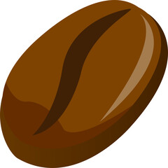 Coffee bean icon. Coffee bean illustration on transparent, png . Coffee symbol and sign. Coffee bean logo, poster, menu.