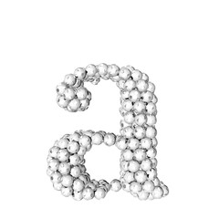Symbols made from silver soccer balls. letter a