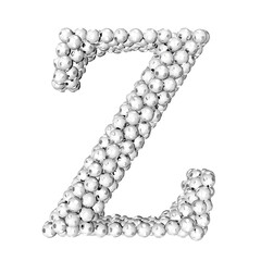 Symbols made from silver soccer balls. letter z