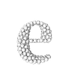 Symbols made from silver soccer balls. letter e