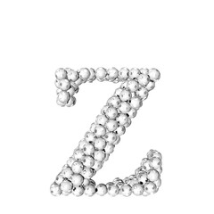 Symbols made from silver soccer balls. letter z