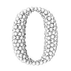 Symbols made from silver soccer balls. number 0