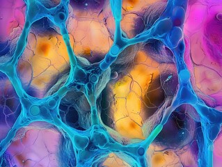 abstract pastel colorful stem cell under microscope view in laboratory