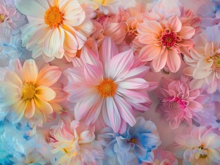 background of colorful flowers pastel colors