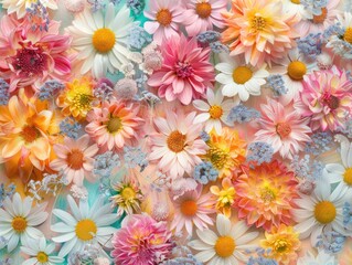 Fototapeta na wymiar background of colorful flowers pastel colors