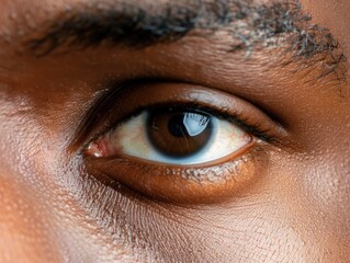 Close up of brown man eye