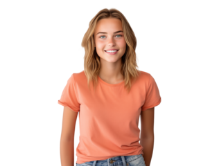 portrait of young woman smiling with happy face, cheerful and friendly girl