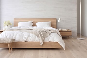 Nordic Simplicity: Scandinavian-Inspired Light Wood Bedroom Designs with Neutral Palette and Fresh Ambiance