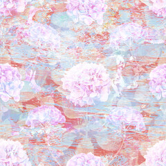 Pink pattern seamless aesthetic floral abstract watercolor repeating background soft pastel colors surreal distorted flowers textured abstract background