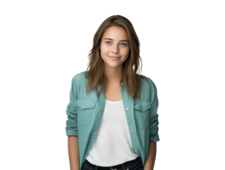 portrait of teen girl with happy face, gentle and friendly young woman