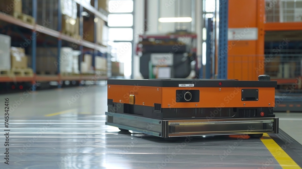 Poster advanced logistics solution with agv technology for efficient warehouse operation and transport auto