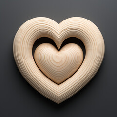 The love heart is made of wood. Handmade wooden heart, unusual heart, simple heart, for background, wallpaper, screens, posters, billboards, advertising, PR, clean background, empty