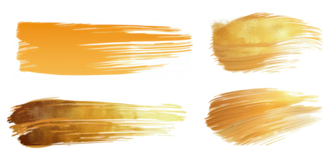 Golden Brush Strokes Collection: Abstract Art with Gold Paint
