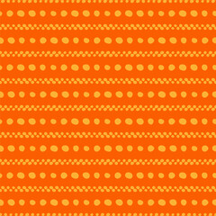 Orange seamless pattern with yellow dots and stripes