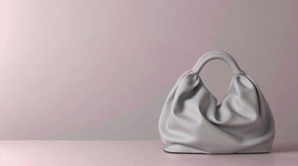 smooth youth women handbag in gray color on a studio background