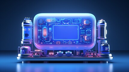 Obraz premium 5G Technology, Gene Editor, 3D ICONS, clay, cartoon, Cute, shiny, smooth, clean background, simple details, 8K