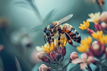 Foto op Plexiglas Close up bee on a flower © paul