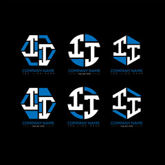 II letter logo set design.II monogram polygonal and circle shape vector. II unique design.
