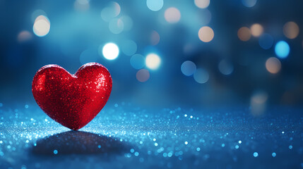 Obraz premium Red hearts bokeh, Valentine's Day background