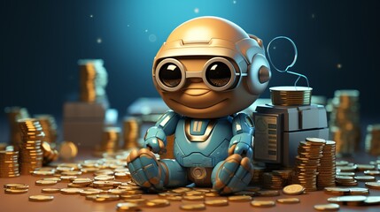 Omnichannel Strategy, Robotic Process Automation Engineer, 3D ICONS, clay, cartoon, Cute, shiny, smooth, clean background, simple details, 8K