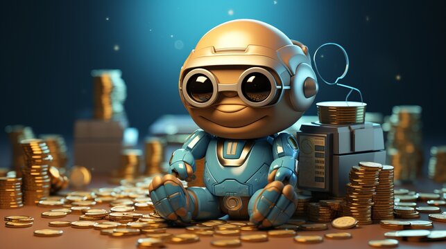 Omnichannel Strategy, Robotic Process Automation Engineer, 3D ICONS, clay, cartoon, Cute, shiny, smooth, clean background, simple details, 8K