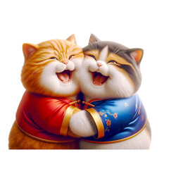 Lunar new year tuxedo cat  農曆年的賓士貓