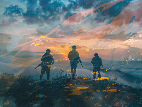 Silhouettes of Valor: Ukraine's Guardians, slava Ukraine herojam slava. 